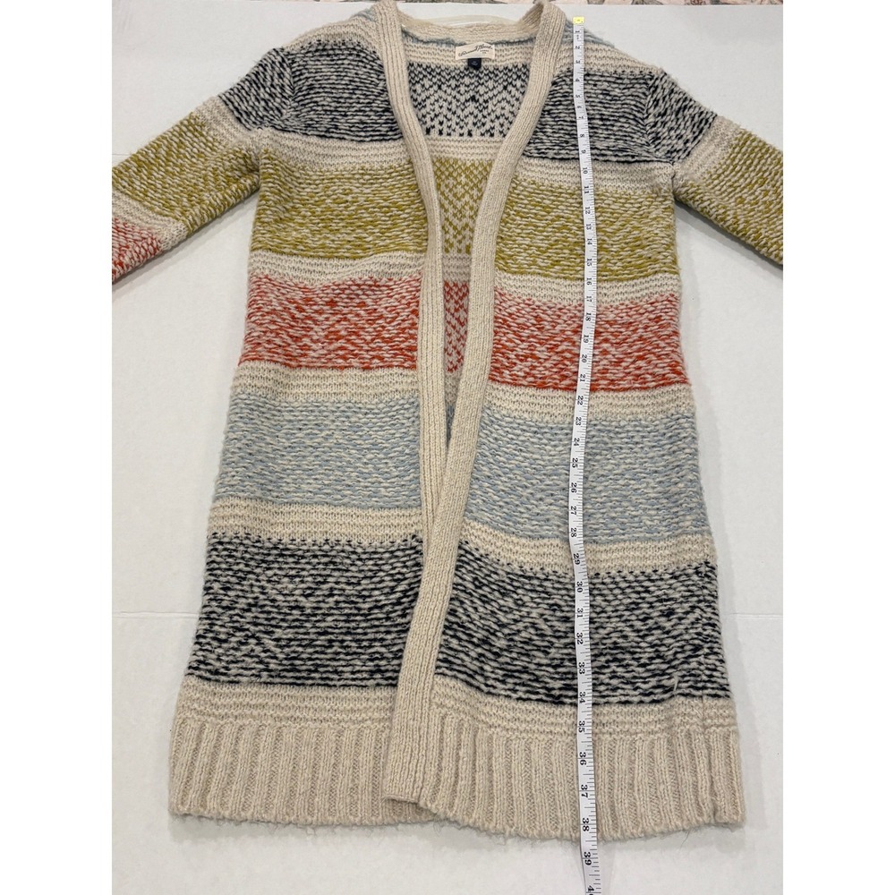 Universal Thread Women XS Longline Striped Open Front Cozy Knit Cardigan Sweater - Picture 5 of 6